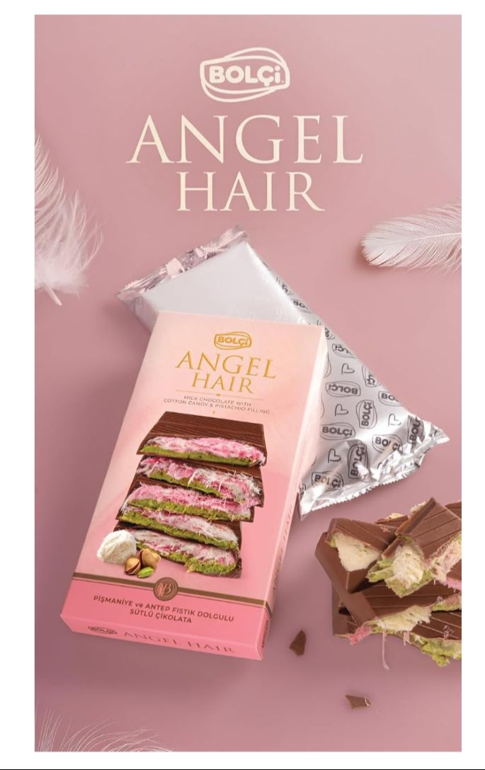 Bolci Angel Hair Milk Chocolate with Cotton Candy & Pistachio Cream 100g