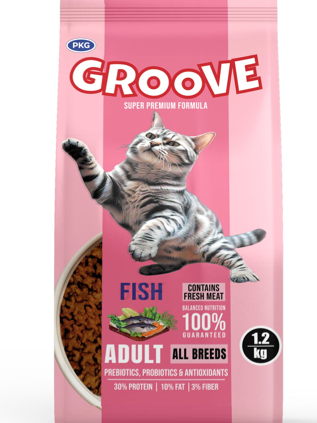 Groove Cat Food – Fish Adult All Breeds – 1.2kg