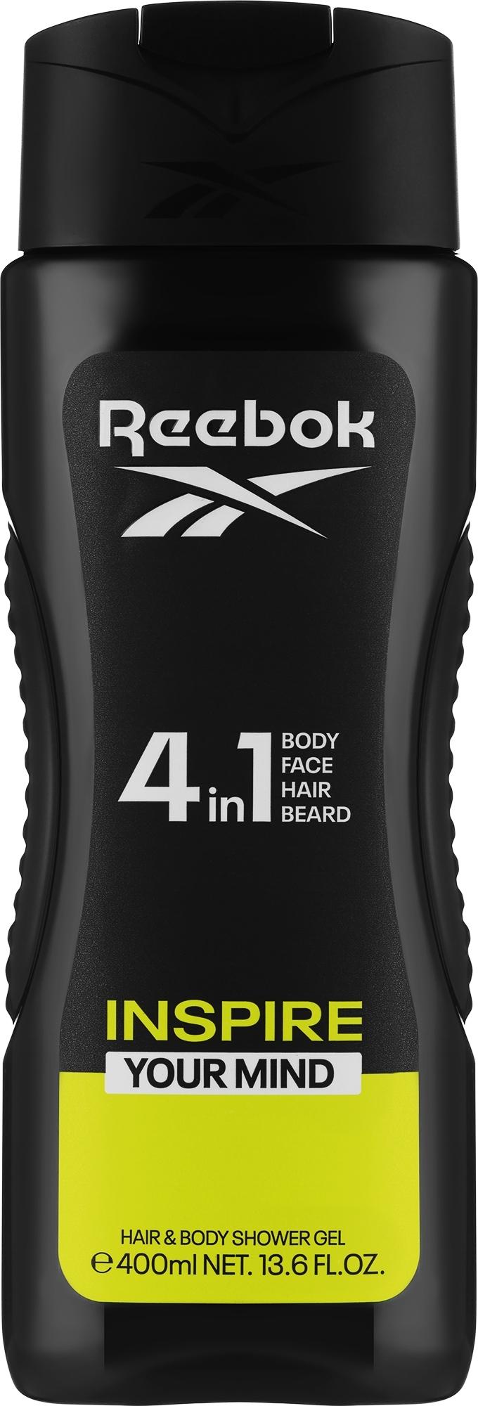 Reebok 4in1 Body Face Hair Beard Shower Gel — Inspire Your Mind (Black)