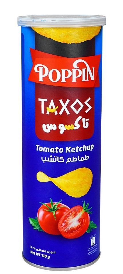 Poppin Taxos Potato Chips Tomato Ketchup Flavor 110g
