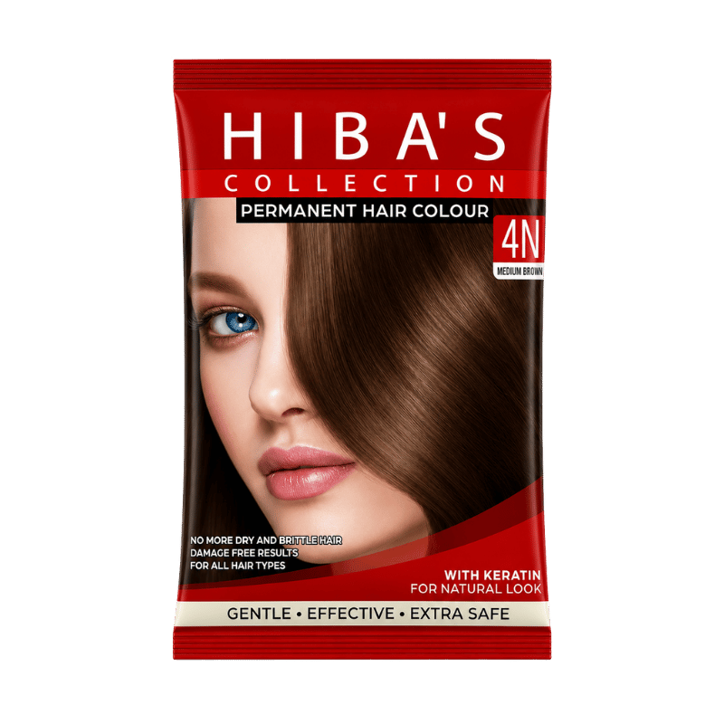 Hiba's Collection Permanent Hair Colour – 4N Medium Brown