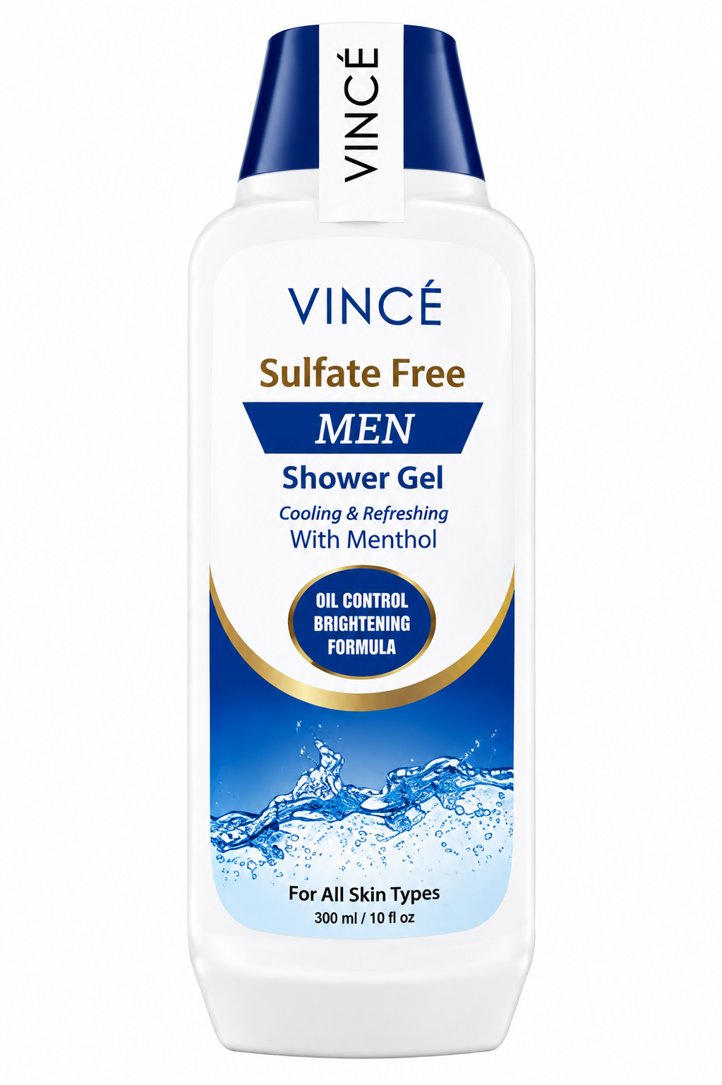 Vincé Sulfate Free Men Shower Gel — Cooling & Refreshing — With Menthol — 300ml