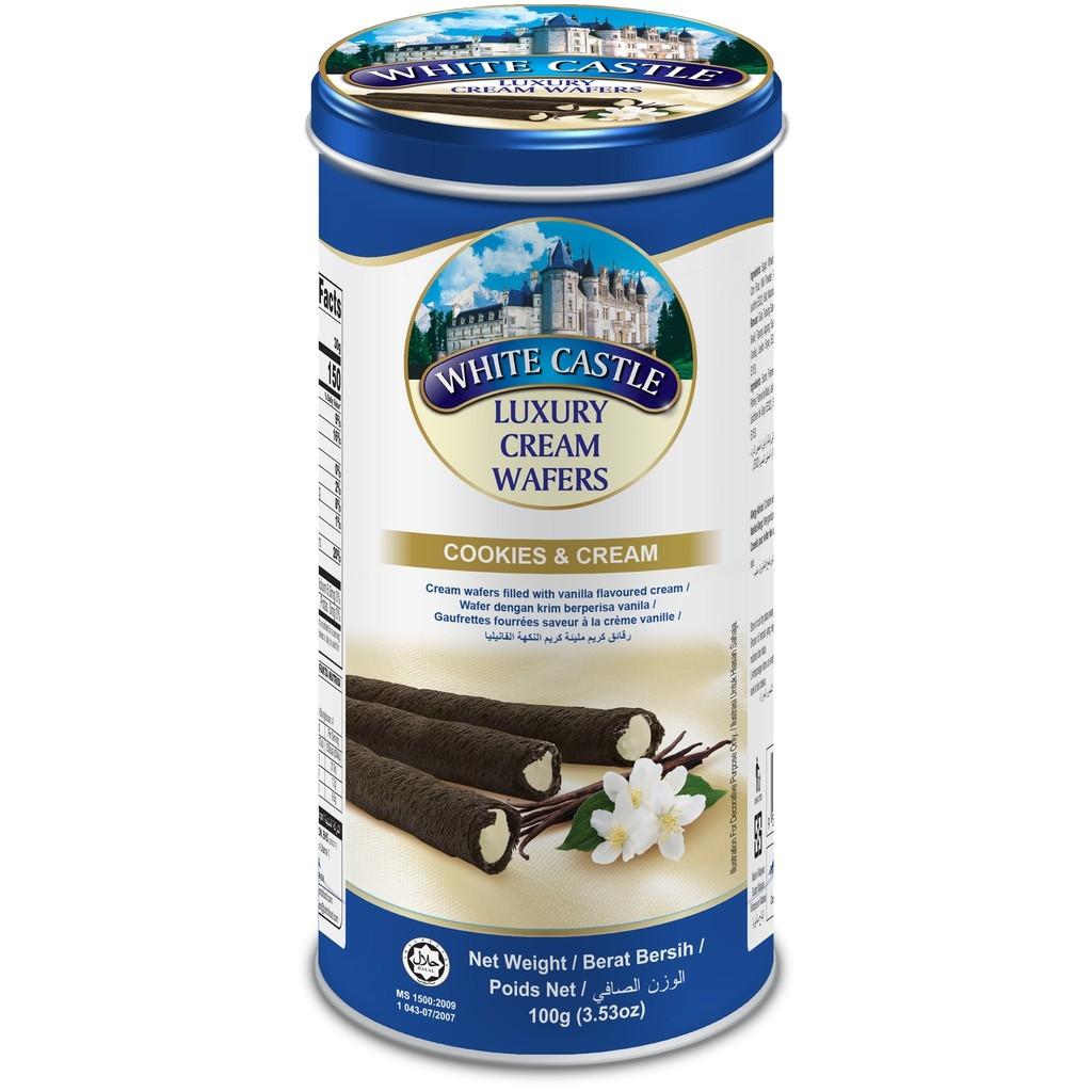 White Castle Luxury Cream Wafers Cookies & Cream 100g