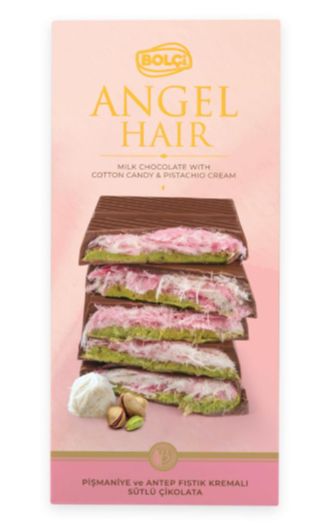 Beyoglu Sweet Collection Angel Hair Milk Chocolate with Cotton Candy and Pistachio Cream 250g