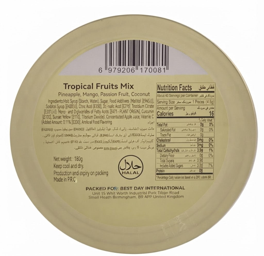 Bumble Bee Tropical Fruit Mix Drops Candy Tin 180g