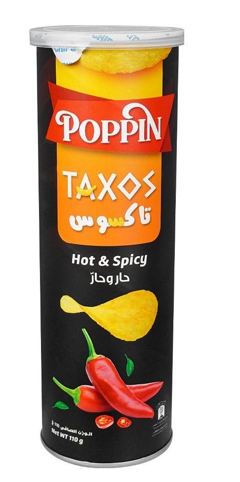 Poppin Taxos Hot & Spicy Potato Chips 110g