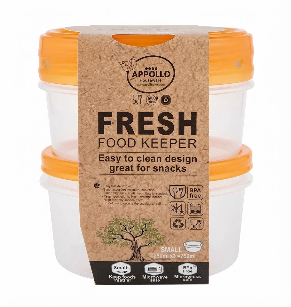 Appollo Fresh Food Keeper – Small Orange (3 x 250ml)