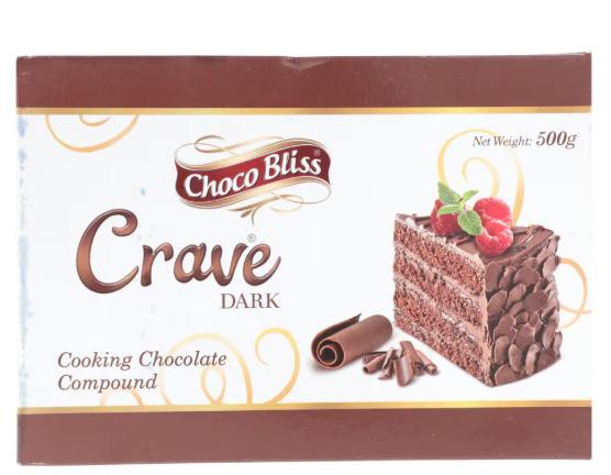 Choco Bliss Crave Dark Cooking Chocolate Compound 500g