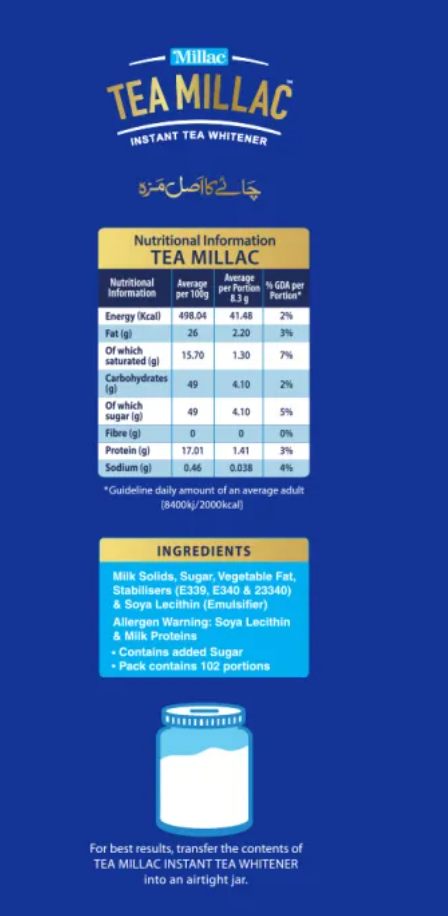 Millac Instant Tea Whitener 850g