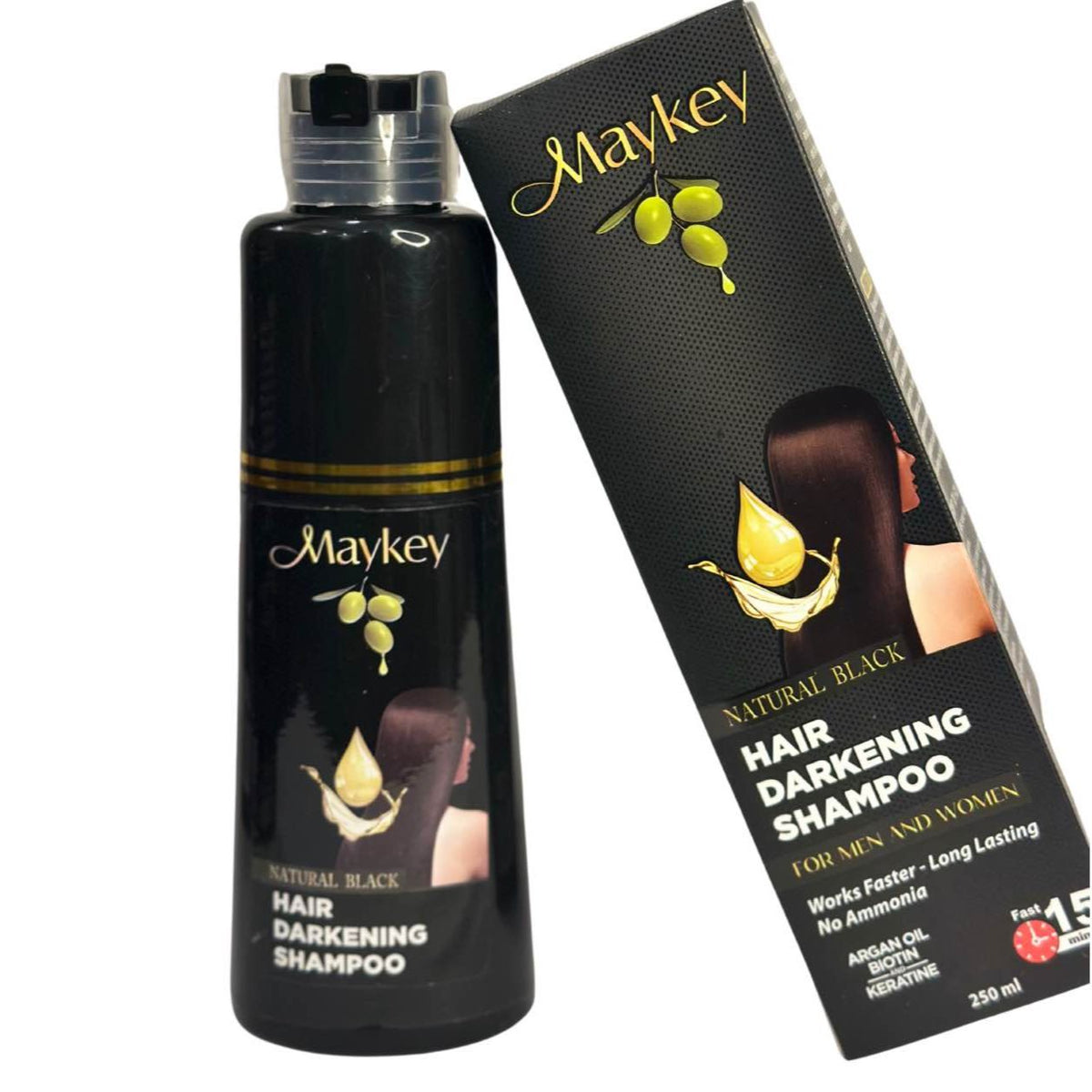Maykey Hair Darkening Shampoo – Natural Black – 250ml