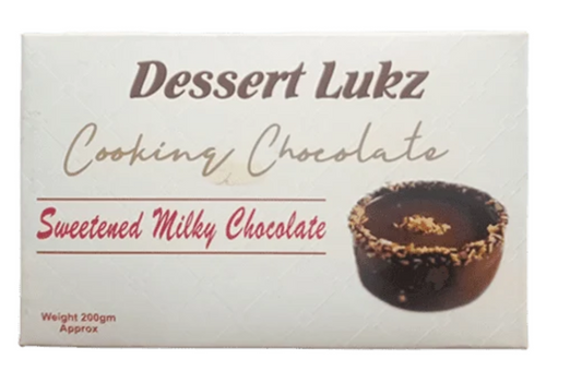 Dessert Luvz Cooking Chocolate Sweetened Milky Chocolate 200g