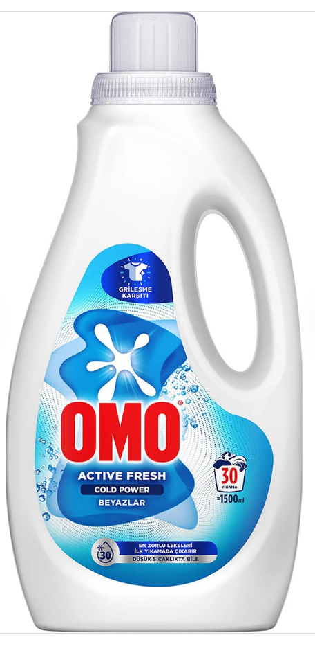 Omo Active Fresh Cold Power Liquid Detergent - 1480ml (Whites)