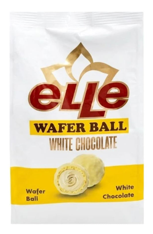 Elle Wafer Ball White Chocolate 150g