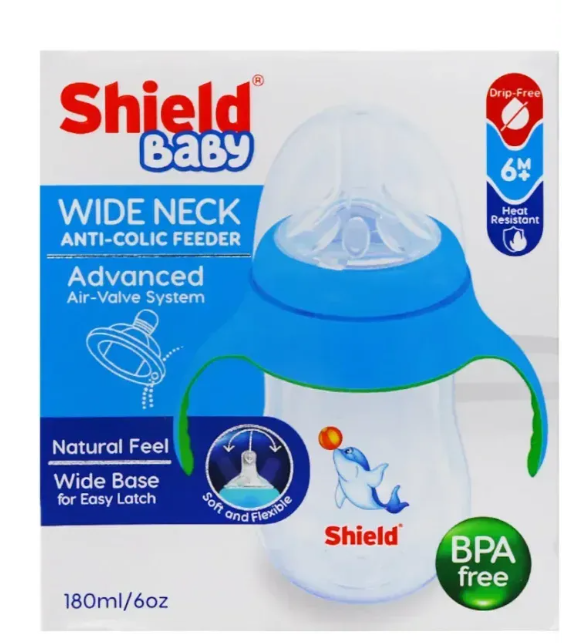 Shield Baby Wide Neck Anti-Colic Feeder (6M+)