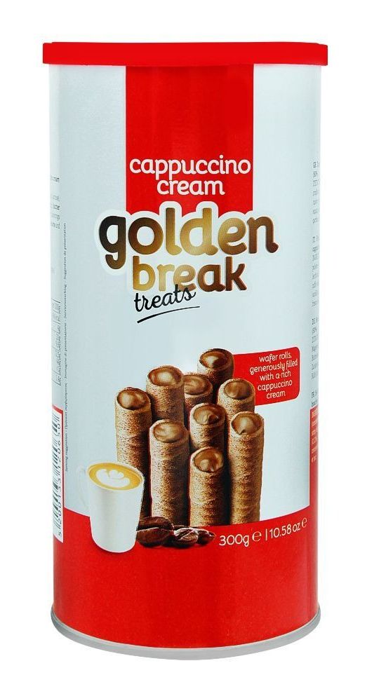 Golden Break Cappuccino Cream Wafer Rolls 300g