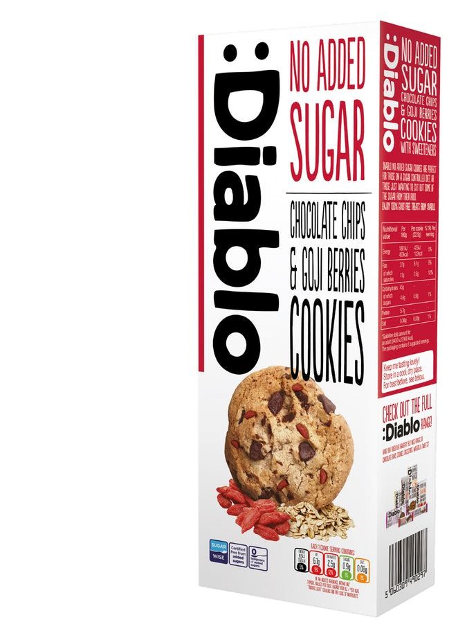 Diablo No Added Sugar Chocolate Chips & Goji Berries Cookies 135g