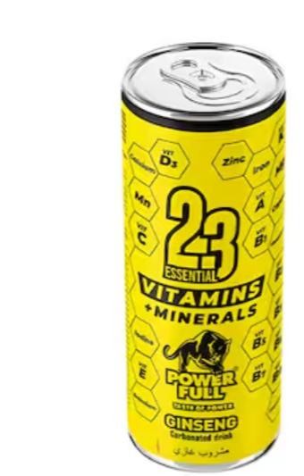Power Full 23 Essential Vitamins + Minerals Ginseng Carbonated Drink 250ml