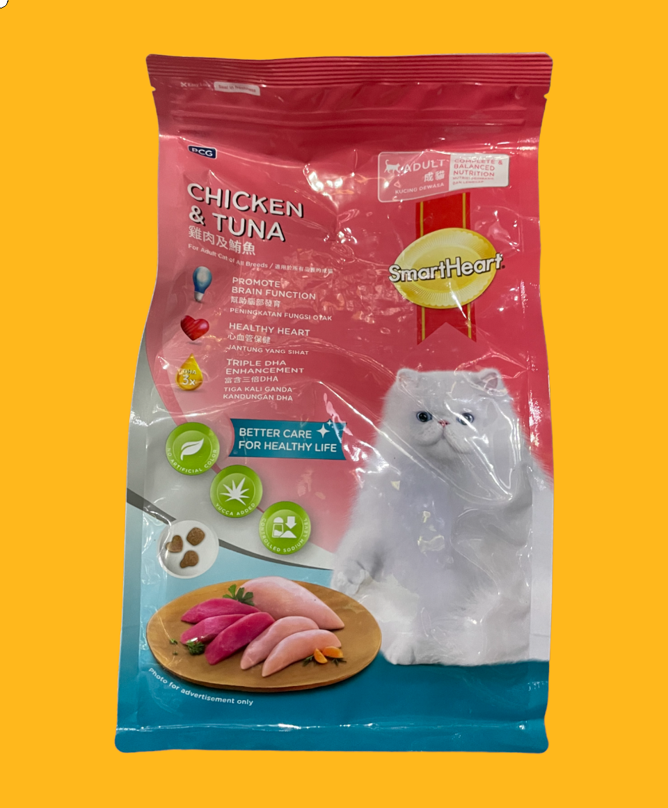 SmartHeart Chicken and Tuna Adult Cat Food – 1.2kg