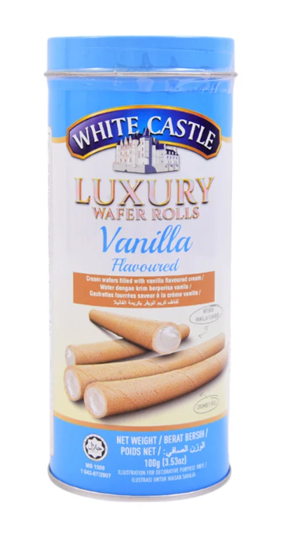 White Castle Luxury Wafer Rolls Vanilla 100g