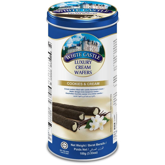 White Castle Luxury Cream Wafers Cookies & Cream 100g