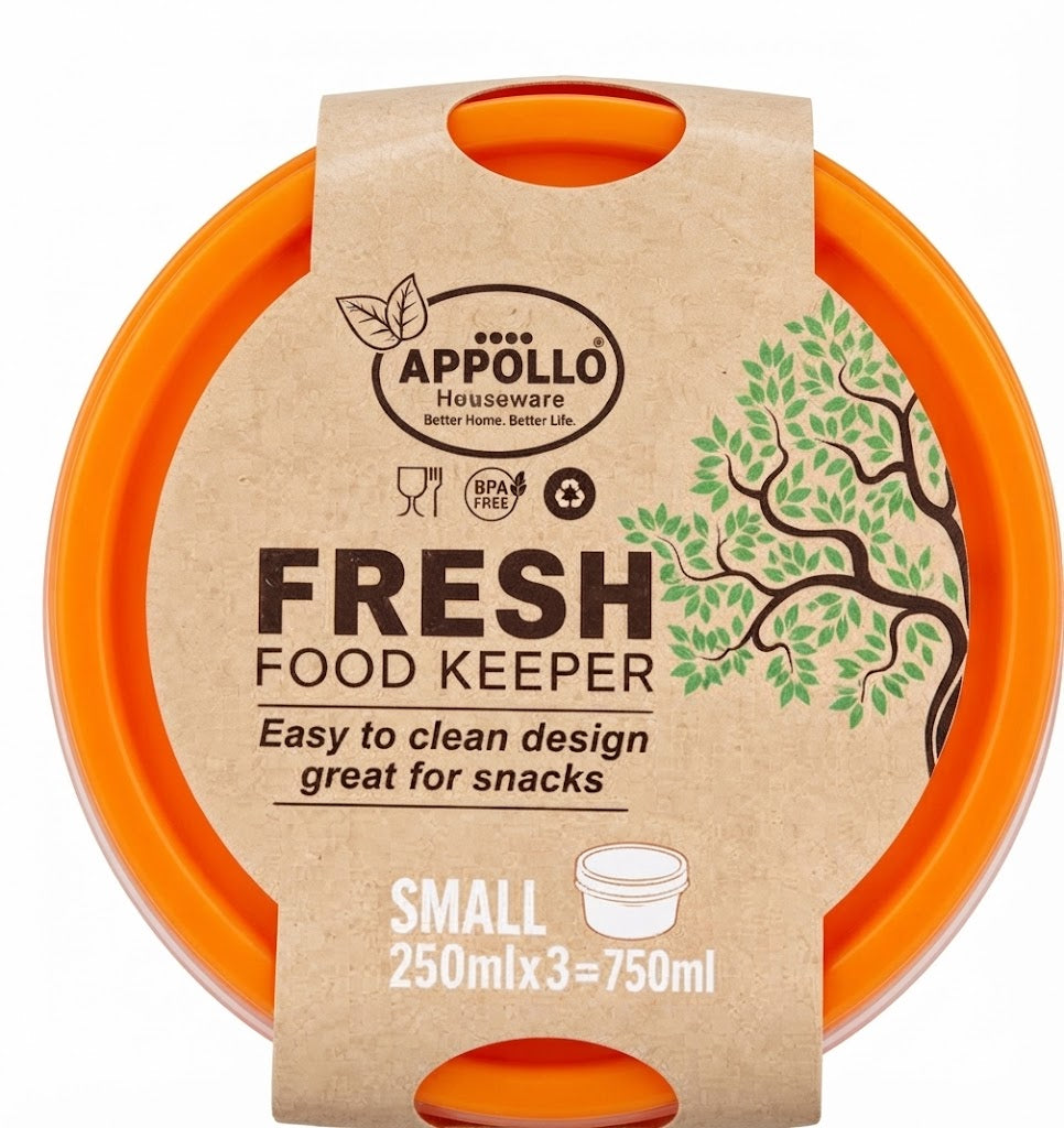 Appollo Fresh Food Keeper – Small Orange (3 x 250ml)