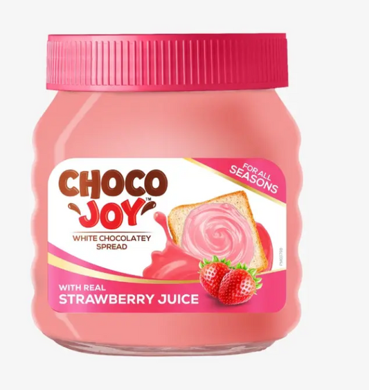 Choco Joy White Chocolatey Spread with Real Strawberry Juice 350g