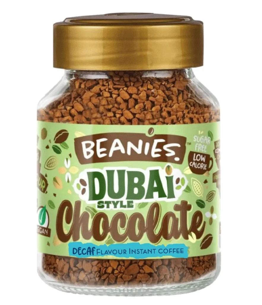 Beanies Dubai Style Chocolate Flavoured Decaf Instant Coffee 50g