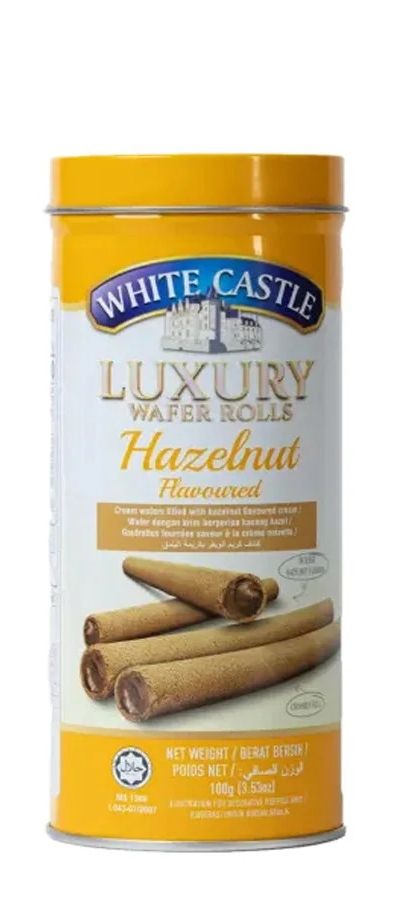White Castle Luxury Cream Wafers Chocolate Hazelnut 100g
