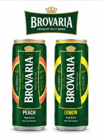 Brovaria Premium Malt Drink – Peach & Lemon 250ml