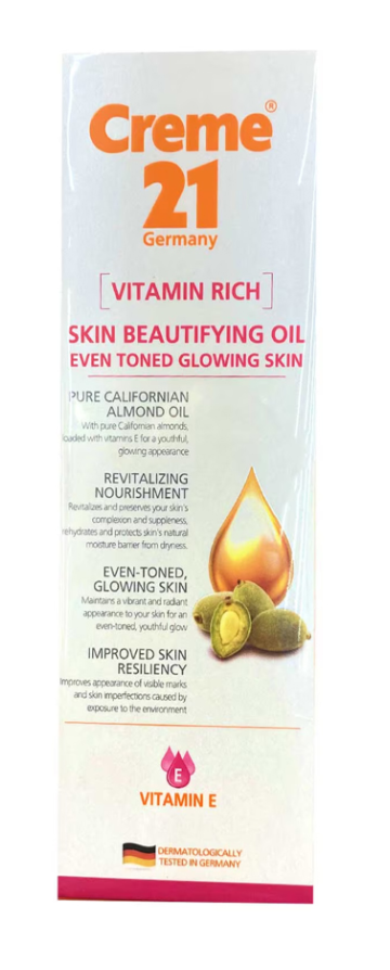 Creme 21 Vitamin Rich Skin Beautifying Oil (Pure Californian Almond Oil) - 100ml