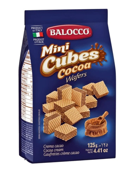 Balocco Mini Cubes Cocoa Wafers 125g