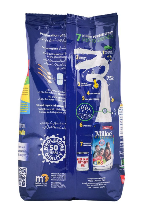 Millac Vitacals Fortified Milk Powder 910g Pouch